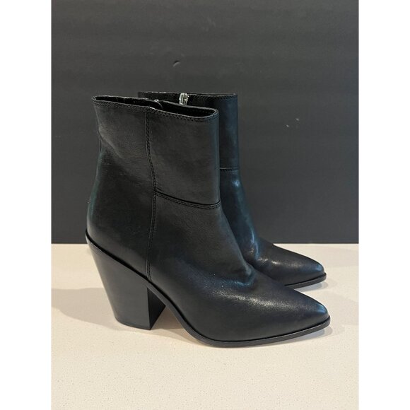 Paige Presley Pointed Toe High Heel Booties In Black Leather size 9 - Picture 2 of 8